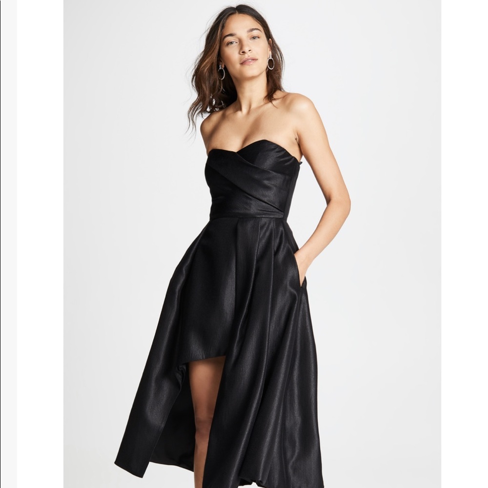 Black Halo Strapless Black Dress